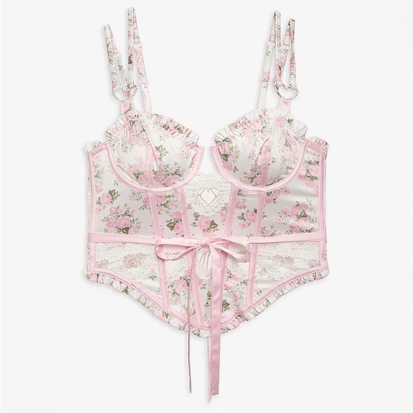 For Love & Lemons Naima Bustier White Floral Small NEW - Picture 4 of 10